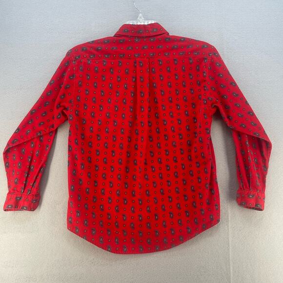Vintage Eddie Bauer Red Corduroy Paisley Button Down Shirt Women’s Size 8 - Picture 9 of 16